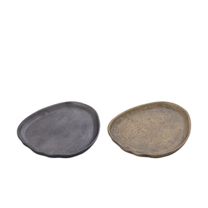 Bowl – organic shape, cast aluminum, handmade, pewter finish, XXS – Kora | PTMD