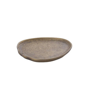 Bowl - organic shape, cast aluminum, handmade, antique brass finish, XXS - Kora | PTMD