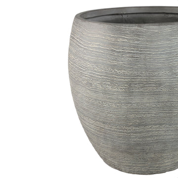 Pot – gray surface, linear texture, round shape, tall shape – Giulietta | PTMD