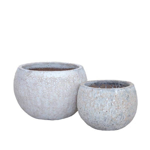 Pot – Ceramic Material, Round Shape, White Surface, L – Caedyn | PTMD