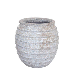 Pot – Beige Hue, Cement Material, Earthy Line Design, L – Melecia | PTMD