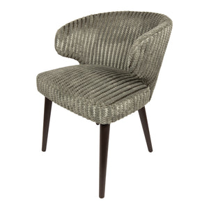 Dining Chair – Daisy Fabric Upholstery, Green Top, Dark Brown Wooden Legs – Fiori | PTMD