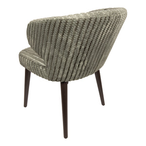 Dining Chair – Daisy Fabric Upholstery, Green Top, Dark Brown Wooden Legs – Fiori | PTMD