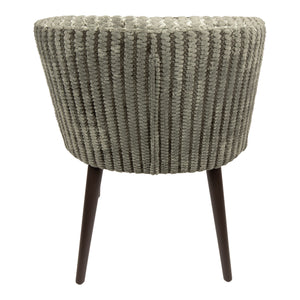 Dining Chair – Daisy Fabric Upholstery, Green Top, Dark Brown Wooden Legs – Fiori | PTMD