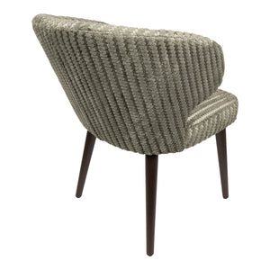 Dining Chair – Daisy Fabric Upholstery, Green Top, Dark Brown Wooden Legs – Fiori | PTMD