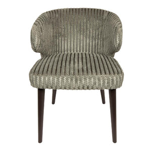 Dining Chair – Daisy Fabric Upholstery, Green Top, Dark Brown Wooden Legs – Fiori | PTMD