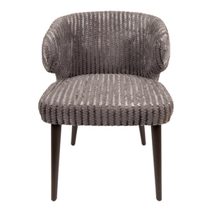Dining Chair – Daisy Fabric Upholstery, Taupe Finish, Dark Brown Wooden Legs – Fiori | PTMD