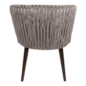 Dining Chair – Daisy Fabric Upholstery, Taupe Finish, Dark Brown Wooden Legs – Fiori | PTMD