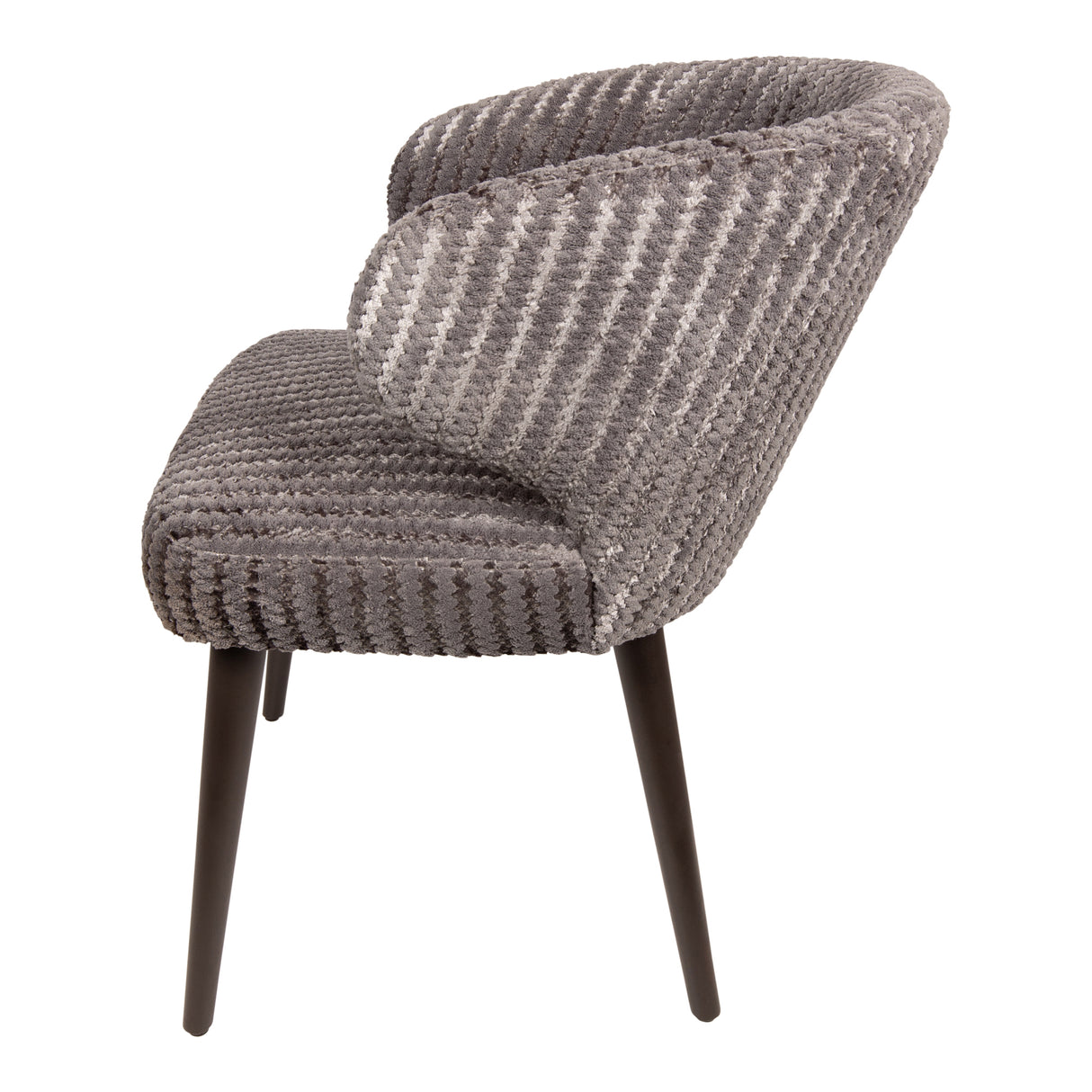 Dining Chair – Daisy Fabric Upholstery, Taupe Finish, Dark Brown Wooden Legs – Fiori | PTMD