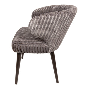 Dining Chair – Daisy Fabric Upholstery, Taupe Finish, Dark Brown Wooden Legs – Fiori | PTMD