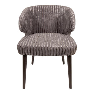 Dining Chair – Daisy Fabric Upholstery, Taupe Finish, Dark Brown Wooden Legs – Fiori | PTMD