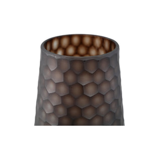 Vase – Glass Material, Circle Pattern, Bronze Color, Tall, L – Eboney | PTMD
