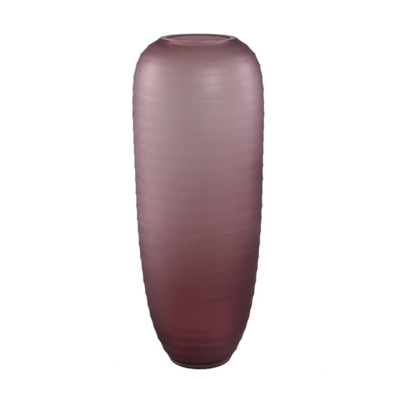Vase – Solid Glass, Ribbed Structure, Pink, Tall L – Nadah | PTMD