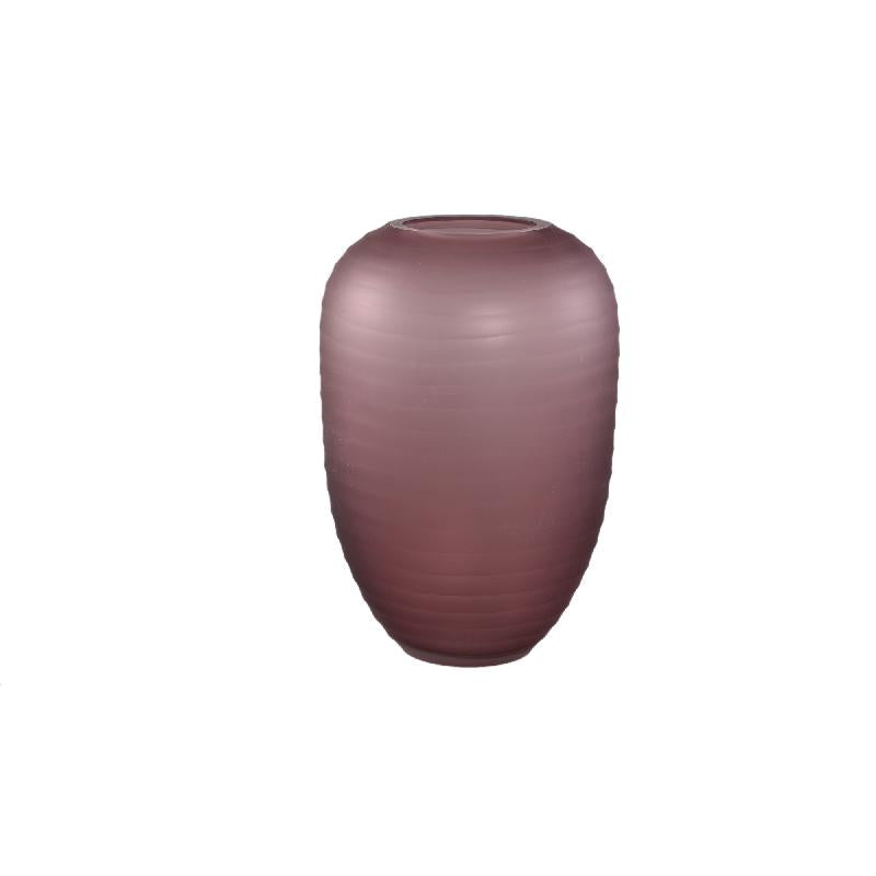 Vase – Solid Glass, Ribbed Structure, Pink Color, Tall S – Nadah | PTMD
