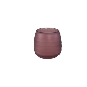 Tealight Holder - Solid Glass, Ribbed Structure, Pink Color - Nadah | PTMD