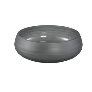 Vase – Solid Glass, Ribbed Structure, Grey Color – Nadah | PTMD