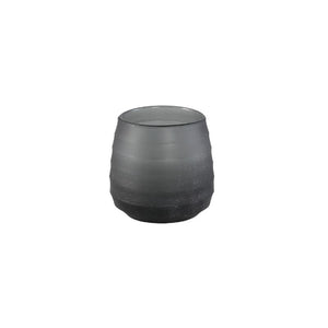 Tealight Holder - Solid Glass, Ribbed Structure, Grey Colour - Nadah | PTMD