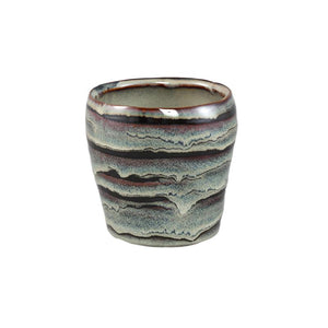 Flowerpot – Grey surface, Round shape, Line pattern, Ceramic material, S – Arpit | PTMD