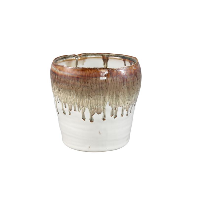 Topf – Runde Form, Keramik Material, Ombre Design, Weiß, M – Arpit | PTMD