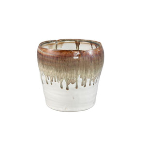 Topf – Runde Form, Keramik Material, Ombre Design, Weiß, M – Arpit | PTMD