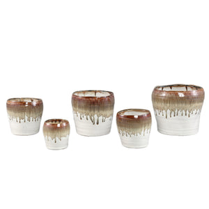 Flowerpot – White Surface, Ombre Pattern, Ceramic Material, XL – Arpit | PTMD