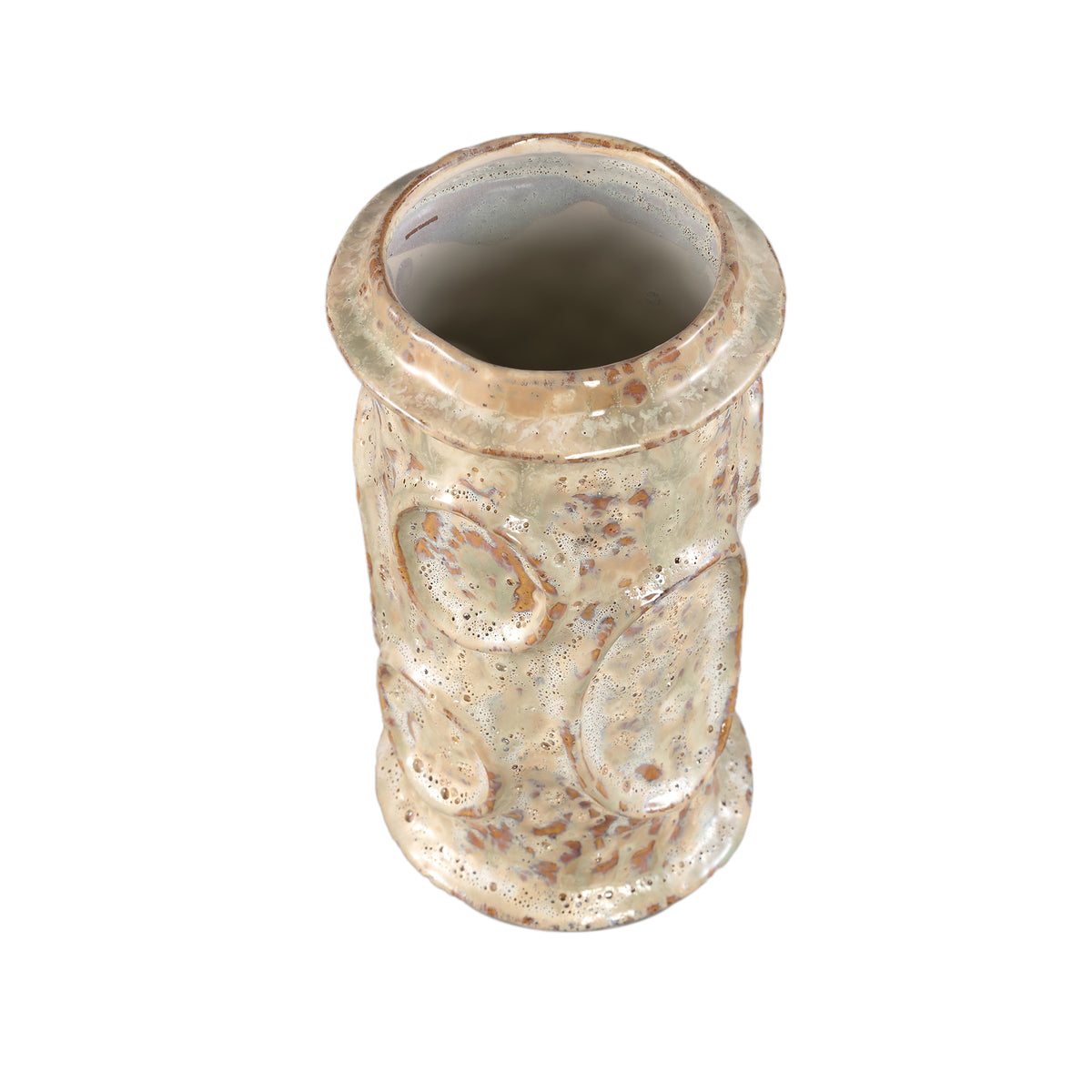 Flower Pot – Cream-colored, Round Shape, Circular Structure, Tall Form, Ceramic, L – Gregorie | PTMD