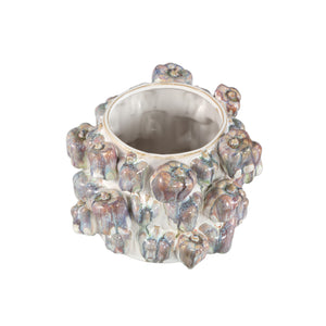 Flower pot – blue color scheme, round shape, paprika-shaped design, L – Bauer | PTMD