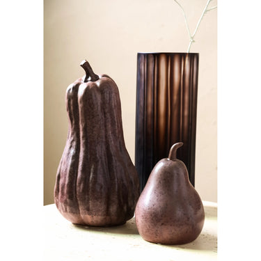 Statue - ceramic, handmade, brown, pumpkin shape, sculptural decor, large – Julija | PTMD
