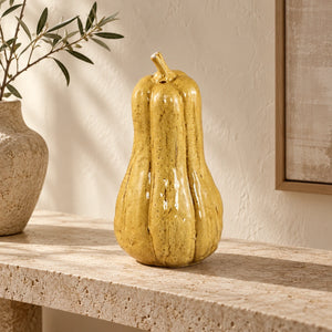Statue – Kürbis Design, Organische Form, Keramik Material, Gelb, Hoch – Julija | PTMD