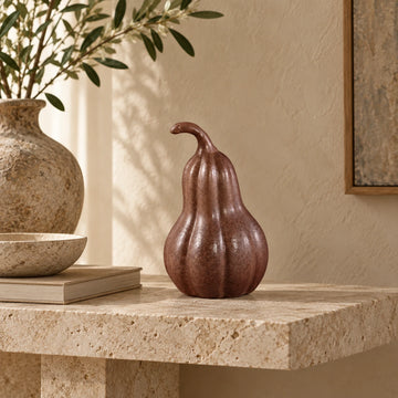 Statue – Kürbis Design, Organische Form, Keramik Material, Braun, Niedrig – Julija | PTMD