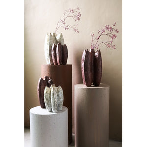 Vase – Keramikmaterial, Geformtes Design, Cremefarbe, L – Shareece | PTMD