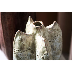 Vase – Keramikmaterial, Geformtes Design, Cremefarbe, L – Shareece | PTMD