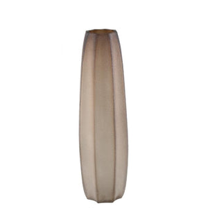 Vase – Sand Tone, Glass Material, Ribbed Design, Tall Shape – Levente | PTMD