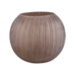 Vase - Sand Tone, Glass Material, Ribbed Design - Levente | PTMD