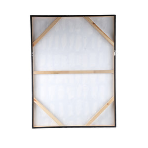 Polyester canvas wall panel with wooden frame, rough texture and dark brown finish - Xihan | PTMD