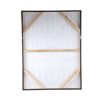 Wandpaneel aus Polyester-Canvas mit Holzrahmen, rauer Struktur und Dunkelbraun-Finish – Xihan | PTMD