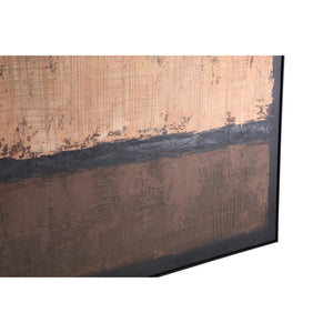 Square Polyester Canvas Wall Panel with PS Frame and Brown Finish – Asante | PTMD
