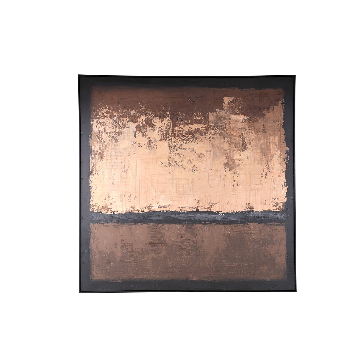 Square Polyester Canvas Wall Panel with PS Frame and Brown Finish – Asante | PTMD