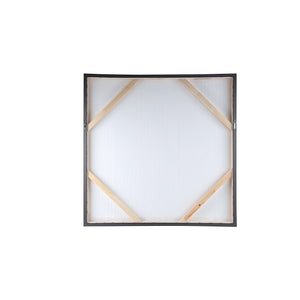 Wall panel made of polyester with paper strips, wooden frame and square shape, brown finish – Gustas | PTMD