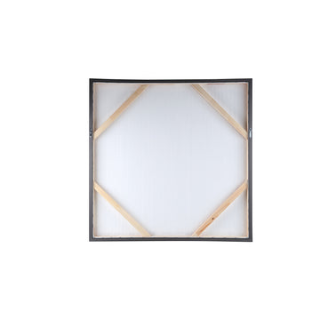 Wandpaneel aus Polyester mit Papierstreifen, Holzrahmen und quadratischer Form, Braun-Finish – Gustas | PTMD