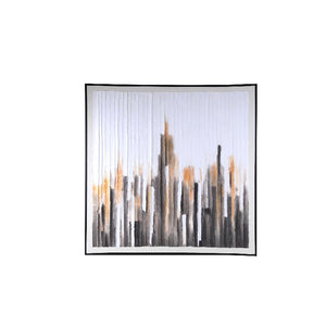 Wall panel made of polyester with paper strips, wooden frame and square shape, brown finish – Gustas | PTMD