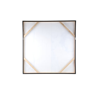 Wandpaneel aus Polyester-Canvas mit quadratischer Form, Holzrahmen und Kreis-Motiv, Schwarz-Finish – Jor | PTMD