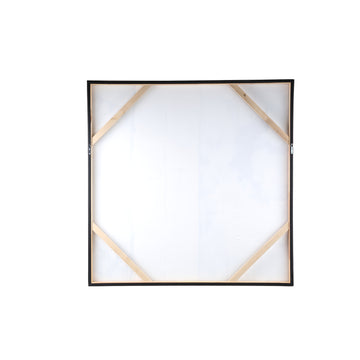 Wandpaneel aus Polyester-Canvas mit quadratischer Form, Holzrahmen und Kreis-Motiv, Schwarz-Finish – Jor | PTMD