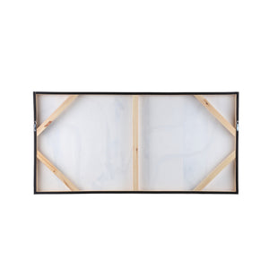 Wandpaneel aus Polyester-Canvas mit rechteckiger Form, Holzrahmen und Kreis-Motiv, Schwarz-Finish – Jor | PTMD