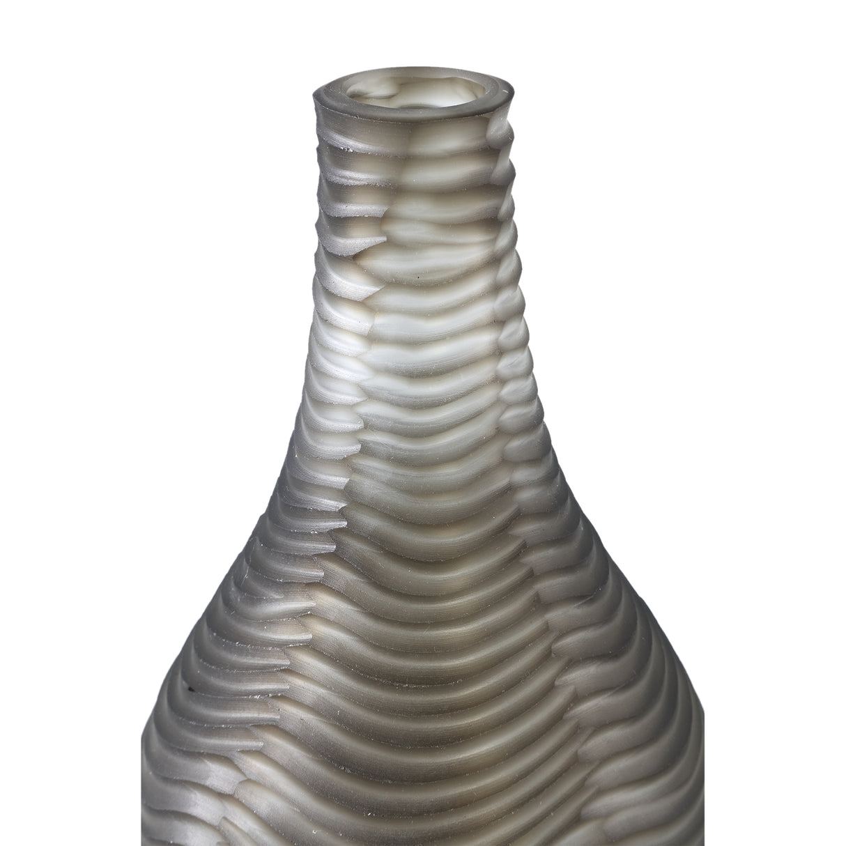 Glass Vase - Glass Material, Brown Shade, Round Shape, Wide Shape, L - Elichi | PTMD