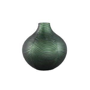 Glass Vase - Glass Material, Green Shade, Round Shape, Bobble Shape, L - Elichi | PTMD
