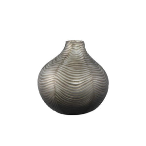 Glass Vase – Glass Material, Brown Hue, Round Shape, Bobble Shape, L – Elichi | PTMD