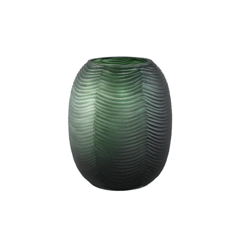 Vase – Runde Form, Glas Material, Grün, Hoch – Elichi | PTMD