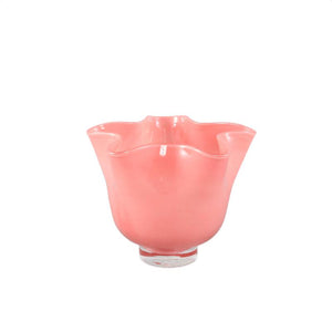 Hurricane Lamp – Dark Pink Glass, Round Shape, Wavy Texture – Macarena | PTMD