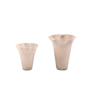 Vase – Braunes Glas, Runde Form, Wellenförmige Struktur, L – Macarena | PTMD